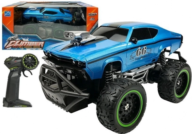 Voiture RC tout-terrain à grandes roues 1:24 – Bleu