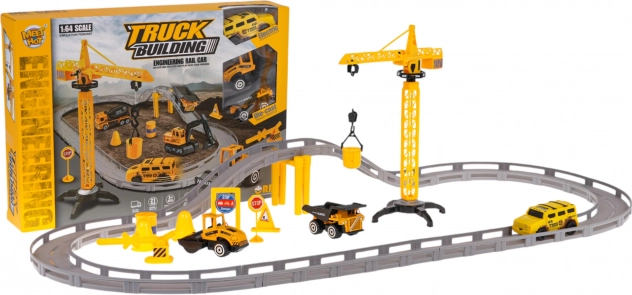 Construction Set Race Track with Construction Crane