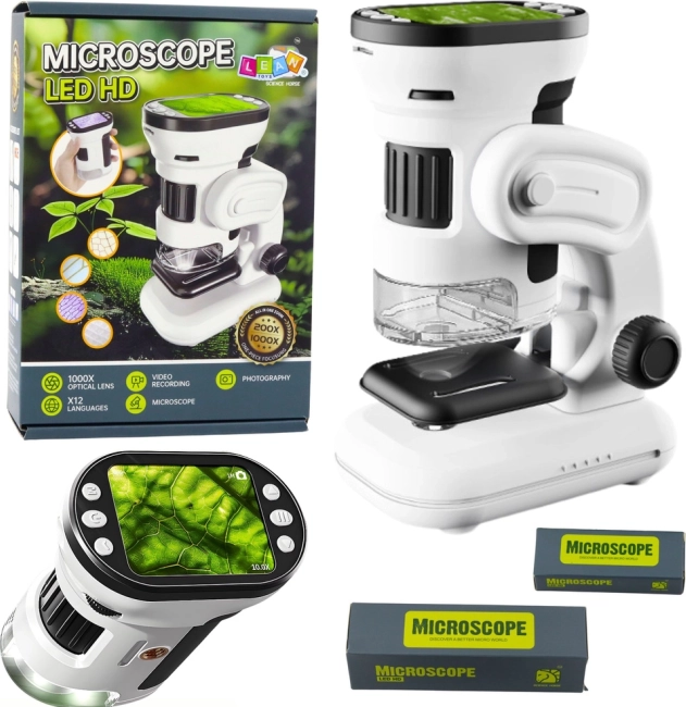 Digitale kindermicroscoop met HD‑display 200×–1000×