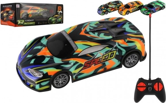 Teddies racing car with remote control and lights