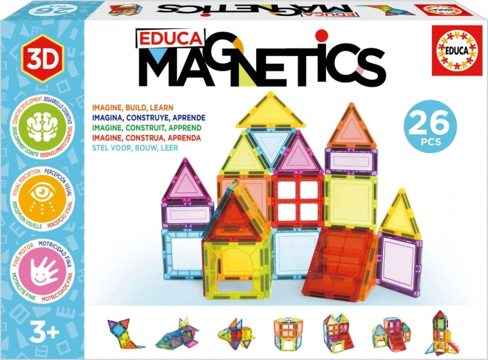 EDUCA Jeu de construction magnétique Magnetics 26 pièces
