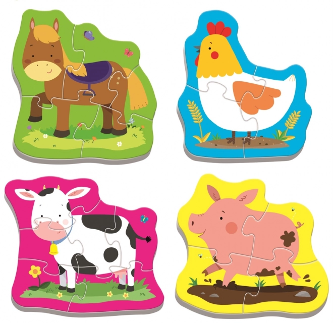 TREFL Baby puzzel Dieren op de boerderij 4-in-1 (3,4,5,6 stukjes)