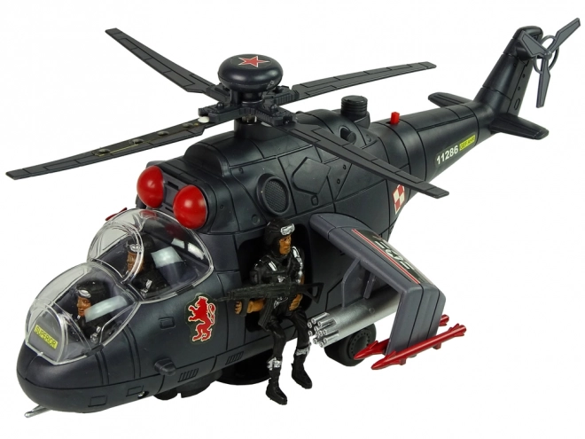 Helicopter with Huge Wings and Light Effects