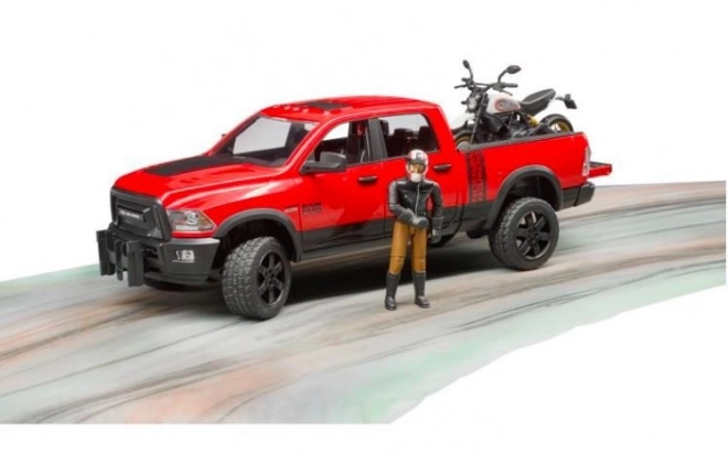 Bruder Off-road auto RAM met motorfiets