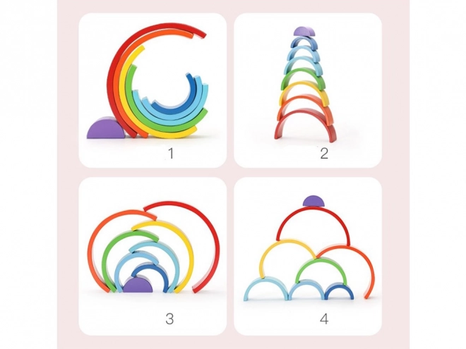 Montessori educatieve houten puzzel kleurrijke regenboog + taken ZA5328