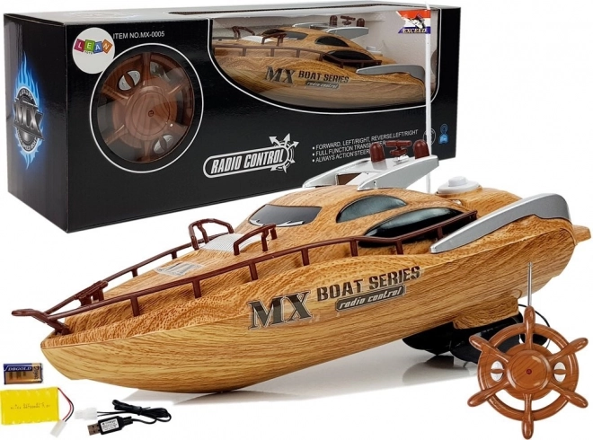 Op afstand bestuurbare RC motorboot 27 MHz met bereik van 40 m