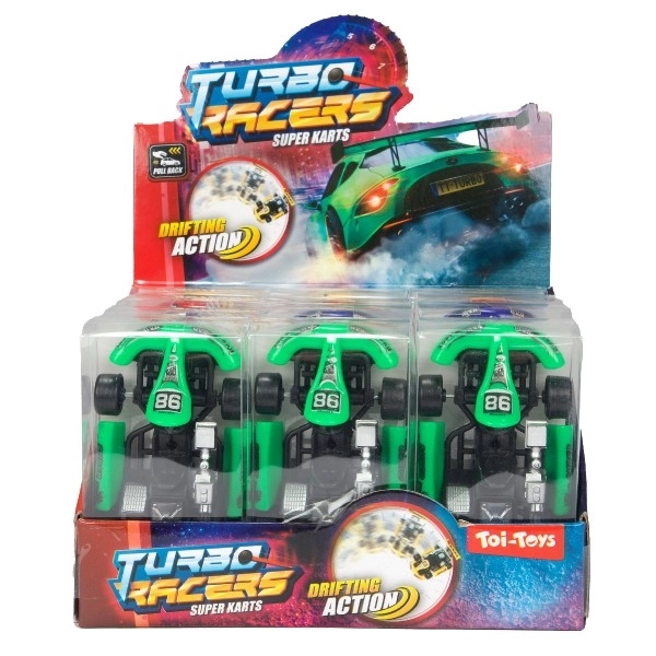 Plastic kart 9cm - verschillende kleuren