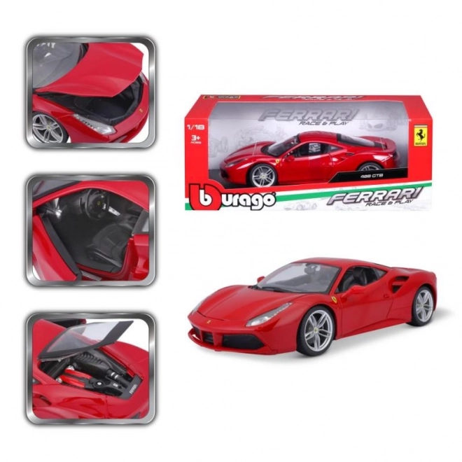 Metalen auto Ferrari 488 GTB rood