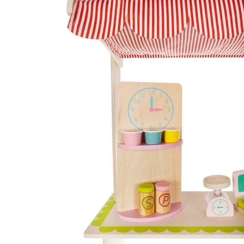 Houten kraam met accessoires voor kinderen