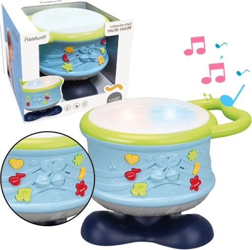 Interactieve educatieve drum met licht en geluid – blauw