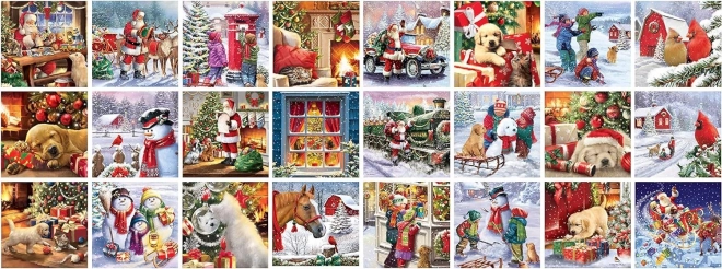 Adventskalender met Puzzel Eurographics 24 x 50 Stuks – Vrolijk Kerstfeest