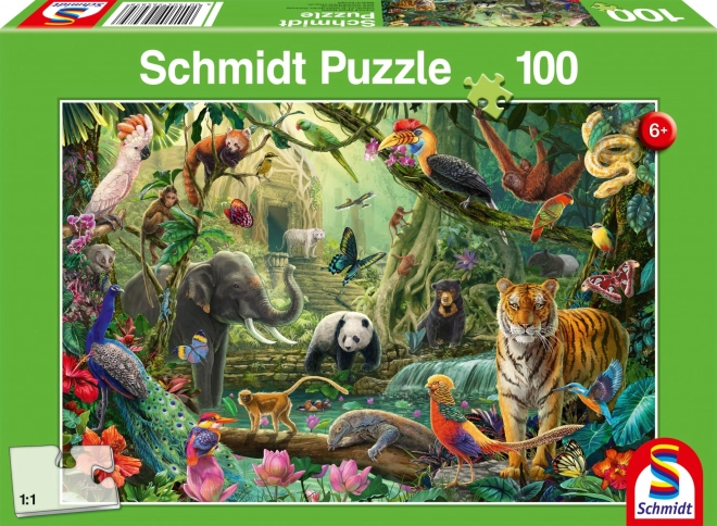 Puzzel kleurrijke jungle 100 stukken