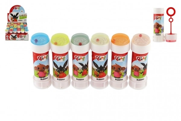 Bublifuk 60ml Konijntje Bing mix kleuren in plastic flesje 4x11cm