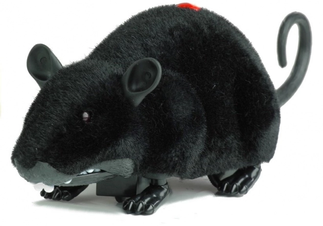 Large Black Remote-Controlled Mouse R/C on Wheels