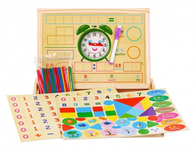 Houten magnetisch bord voor kinderen 3+ Educatieve set + accessoires