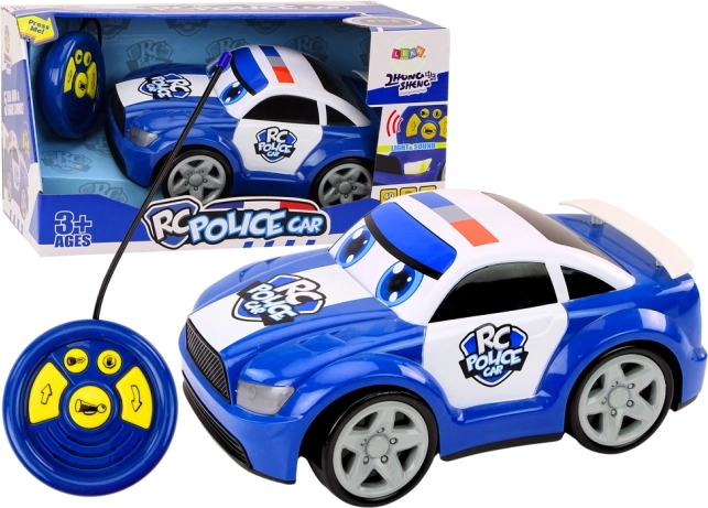 getekende rc-politiewagen met licht en geluid