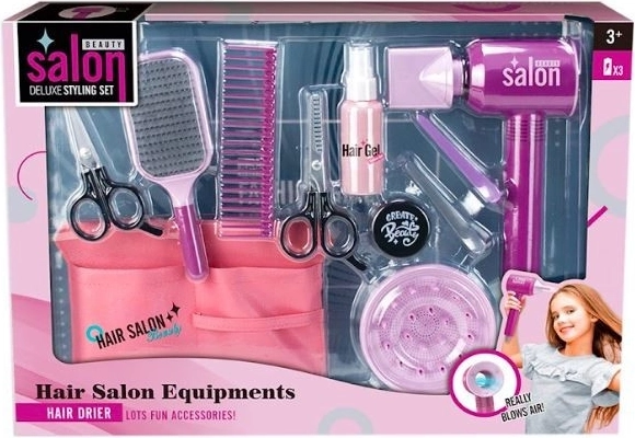 Children's Hairdressing Set with Battery-Operated Accessories