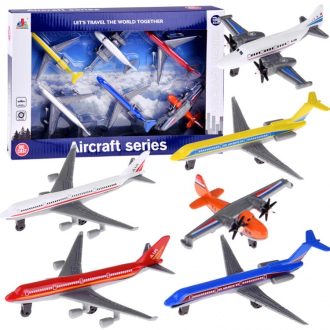 Passenger Airplane Metal Toy Set