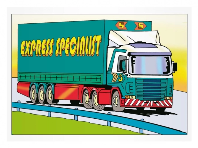Kleurboek voor kinderen Vrachtwagens