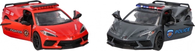 goki metalen model corvette politie/brandweer 13 cm