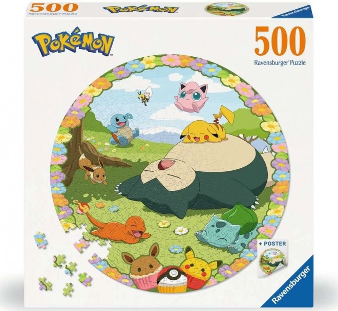 Rundes Puzzle Niedliche Pokémon 500 Teile