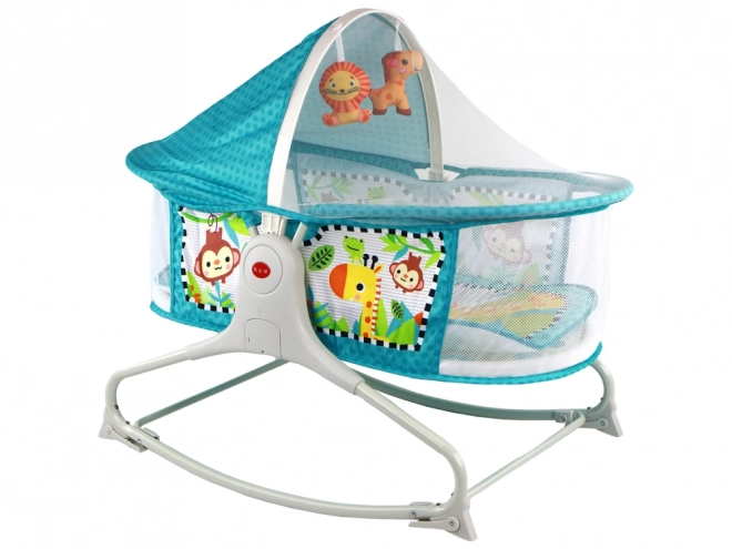 Multifunctioneel babybed 2in1 Baby Mat Sounds Vibrations Blauw