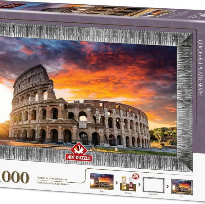 Sunset over the Colosseum Puzzle with Glue and Frame 1000 pieces