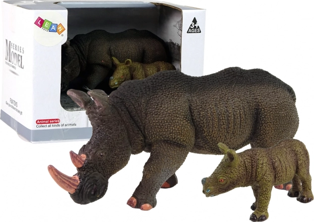 Set mit 2 Figuren Nashorn mit Jungtier – Serie Tiere der Welt