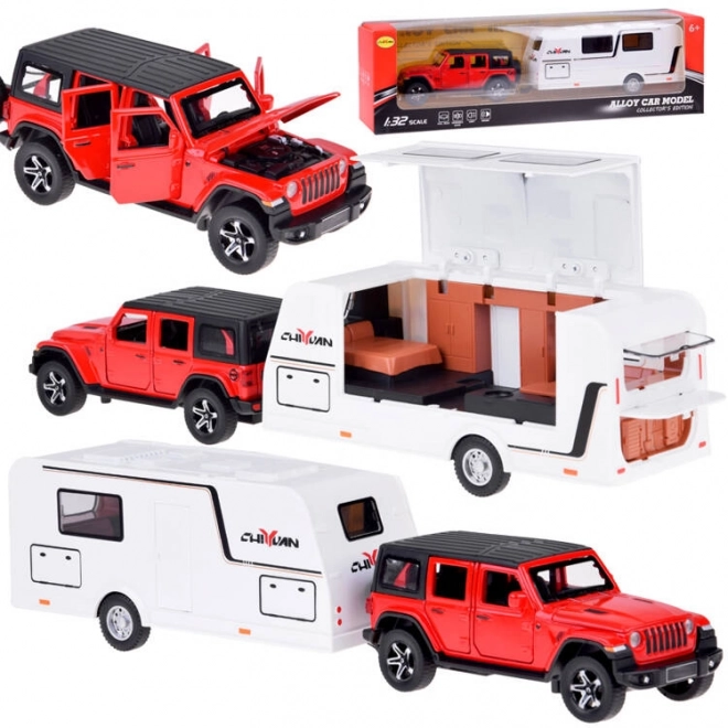 Voiture de vacances tout-terrain avec caravane