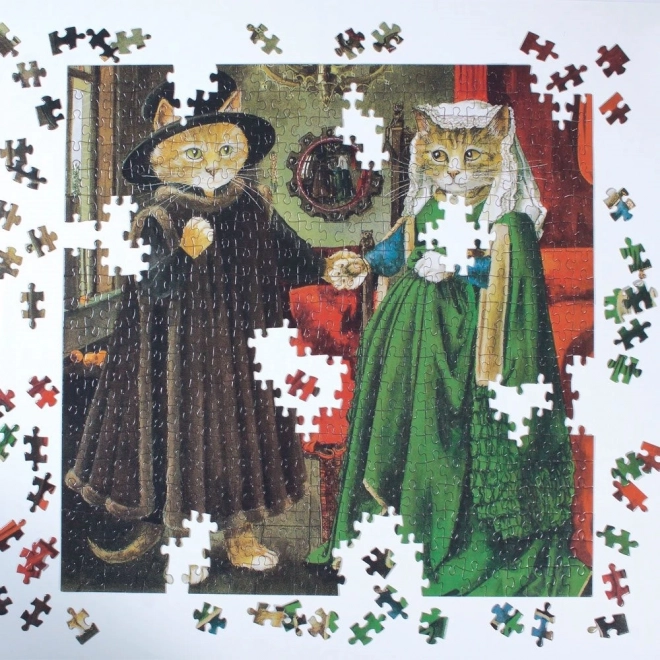 Meowsterpiece Arnolfini Marriage Puzzle 500 Pieces