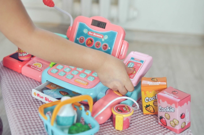 kassa voor kinderen met scanner, weegschaal en microfoon WOOPIE + 24 accessoires