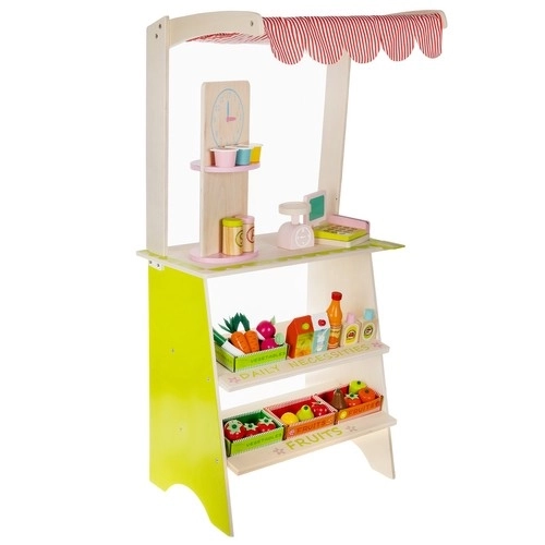Houten kraam met accessoires voor kinderen