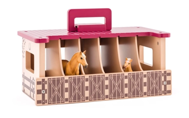 Houten stal voor 6 paarden