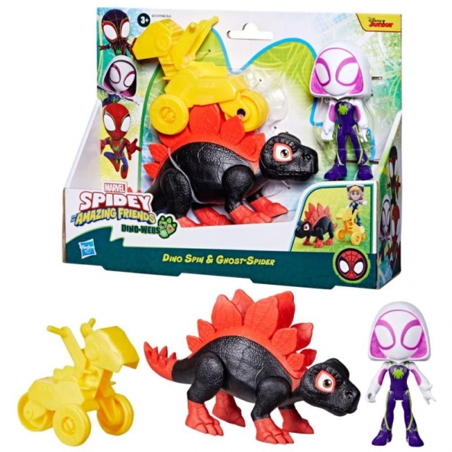 Spider-man spidey en zijn fantastische vrienden figuur met dinosaurus en accessoires