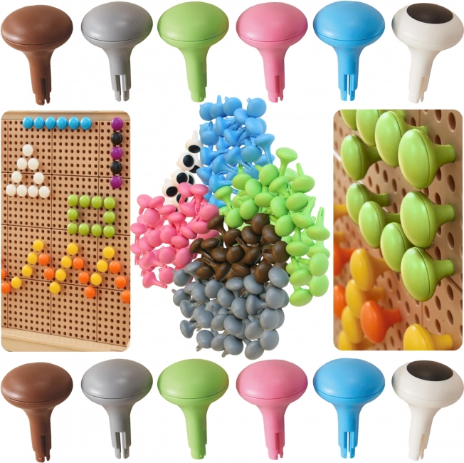 Masterkidz colored Jumbo Pegs for STEM Board 128 pcs - 6 colors