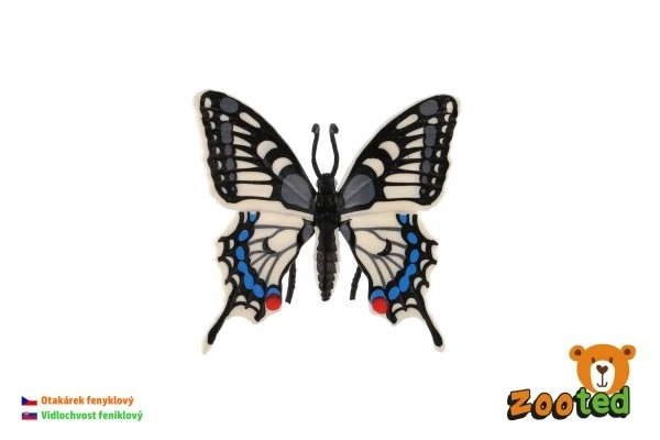 Tropische vlinder Papilio/venkelvlinder zooted plastic 8cm in zak