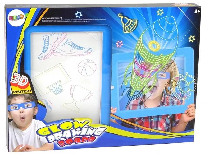 Magische Verlichtende 3D Bril voor het Bord Blauw