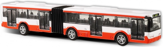 metal articulated bus red 18 cm