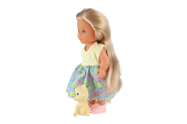 Pop met knuffel plastic 12cm stevig lichaam 3 soorten in doos 7x15x5cm 24st in doos