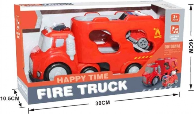 Grote rode sleepwagen City Truck met licht- en geluidseffecten