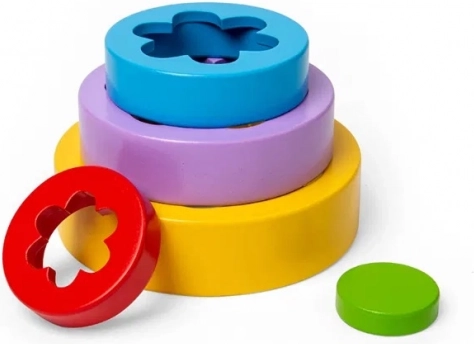 Bigjigs Toys flower stacking tower from FSC wood