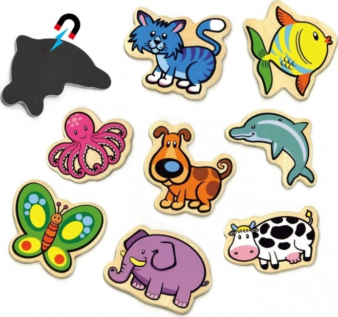 Colorful Wooden Animal Magnets - Set of 20 pcs