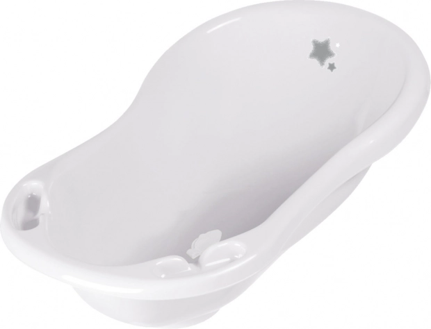 Baby bathtub 84 cm "Stars" with plug, Cosmic White
