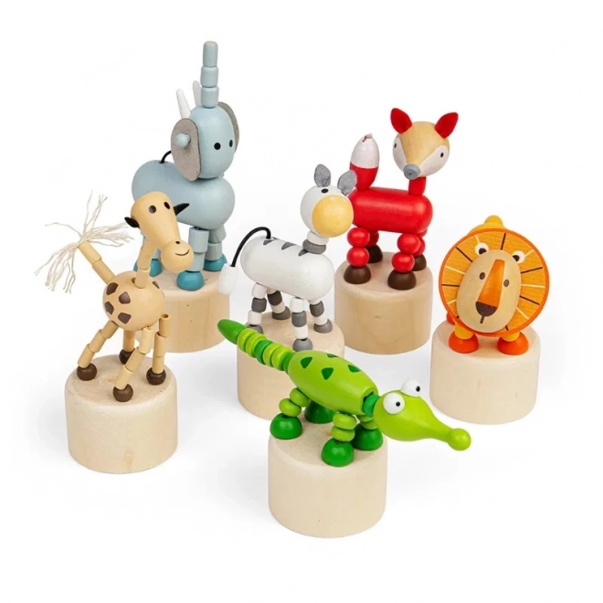 Bigjigs Toys Holztier Safari zum Drücken