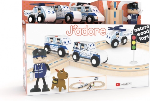 Houten politietreinen-set 25-delig J’adore