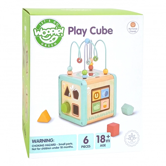 Multifunctionele houten kubus WOOPIE GREEN