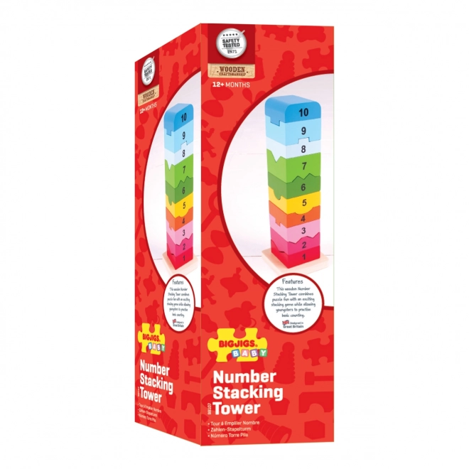 Bigjigs Baby Houten Motorische Toren met Cijfers