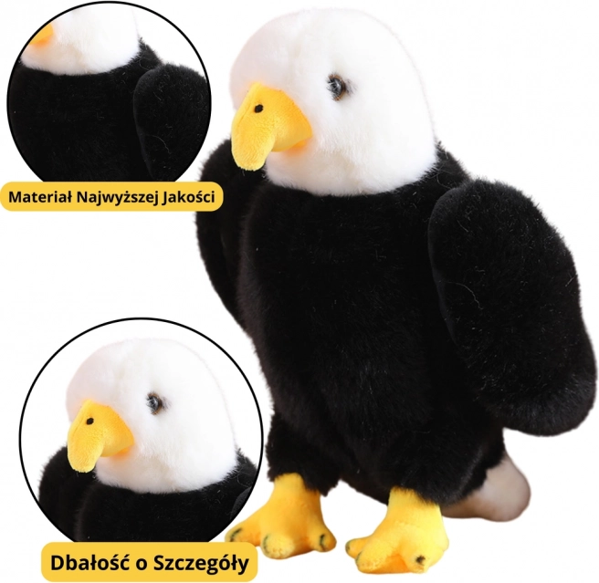 Plüschadler schwarz-weiß 25 cm