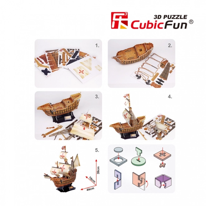 Puzzel 3D Log Santa Maria