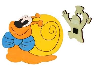 DoDo Houten decoratieve magneet slak